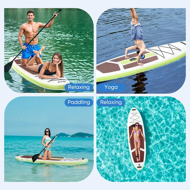 Inflatable SUP Paddle Board, Non-Slip Deck, Stable Wide Design for Beginners & Experienced Riders