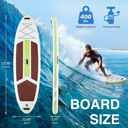 Inflatable SUP Paddle Board, Non-Slip Deck, Stable Wide Design for Beginners & Experienced Riders