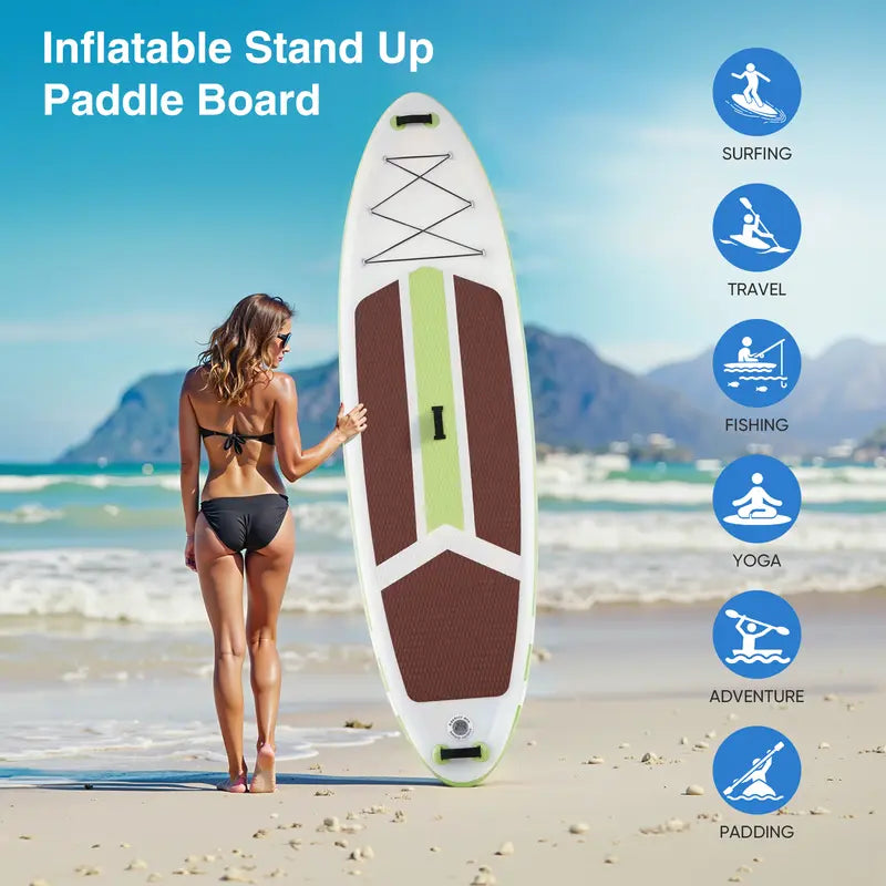Inflatable SUP Paddle Board, Non-Slip Deck, Stable Wide Design for Beginners & Experienced Riders